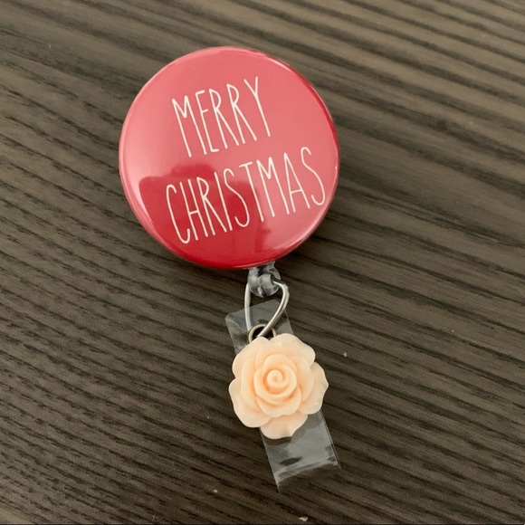 Rae Dunn Merry Christmas Holidays Retractable Badge Holder - Picture 8 of 8